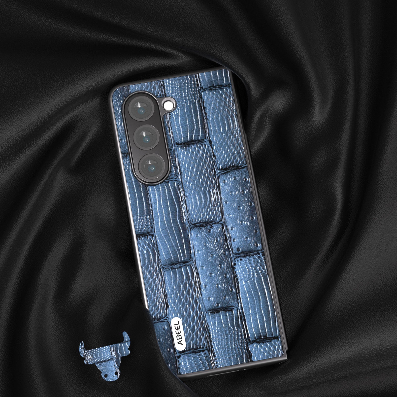 ABEEL For Samsung Galaxy Z Fold5 5G Mahjong Texture Phone Case Genuine Cow Leather Coated PC Shockproof Cover ABEEL For Samsung Galaxy Z Fold5 5G Mahjong Texture Phone Case Genuine Cow Leather Coated PC Shockproof Cover